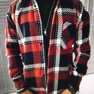 Mens fashion plaid button down shirt size Medium